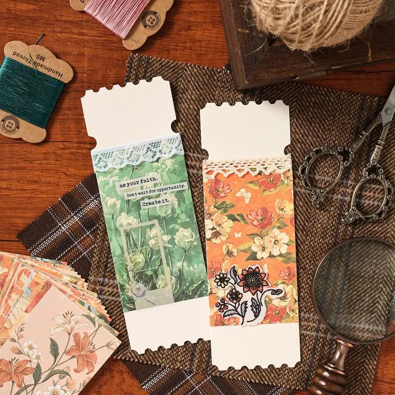 1pack/20pcs Forest‑Style Vintage Artistic Background Paper, Aged Base for Journal & Kpop Card Crafts