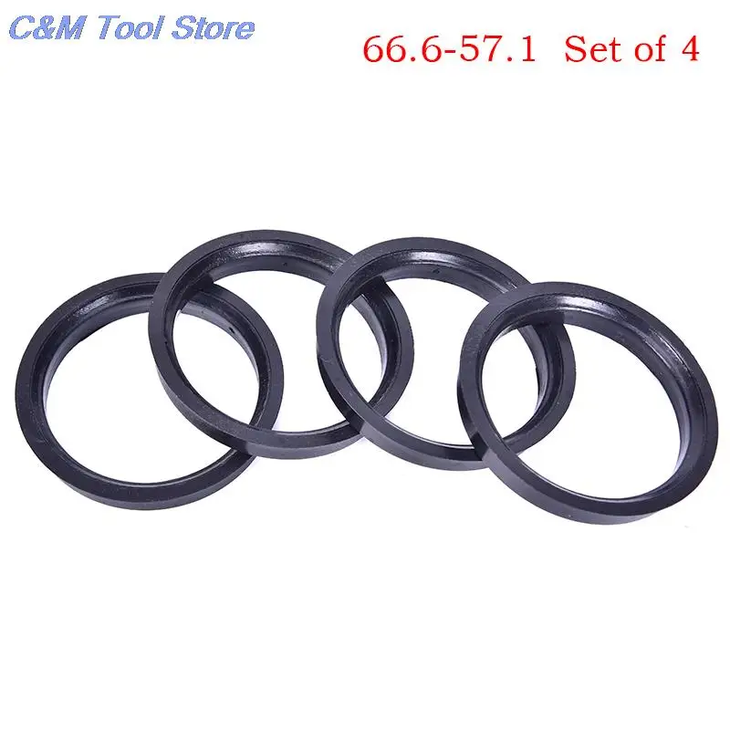 1 Set 4 Bore Center Collar 66.6-57.1mm For CARS Hub Centric Rings Car Wheel