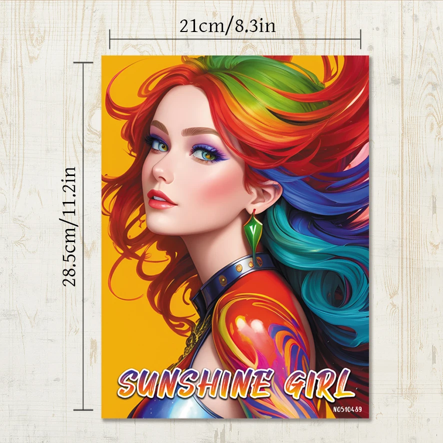 Beauty Coloring Book for Adults - 8.3 x 11.2 inches 22 pages character coloring book - helps relieve stress and emotions, positi