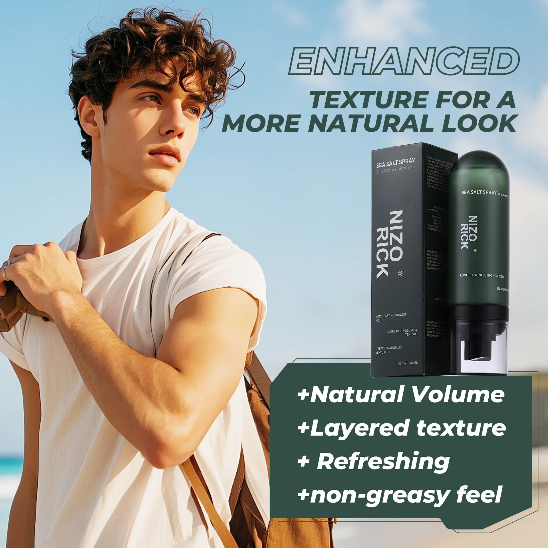 Best Selling Sea Salt Hair Spray for Men Oil Control Volumizing Root Lifter for Flat Hair Styling