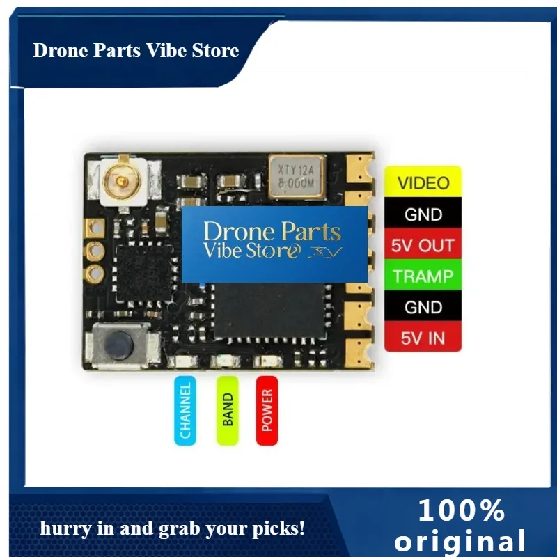

Drone Parts 12X16mm Foxeer Reaper Nano 5.8G 40CH 25mW 100mW 200mW 350mW Adjustable VTX Nano Video Transmitter For FPV Racing Mic