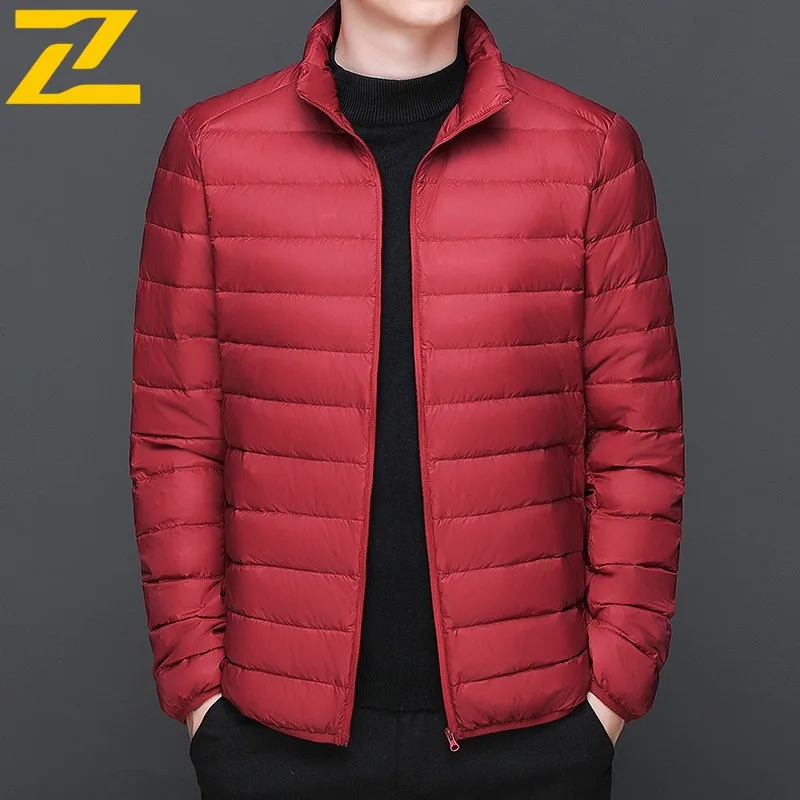 COMXZ Premium Down Jacket Men 2025 Business Casual Stand Collar Lightweight Parka Office Travel Fashion Comfort Winter Wear