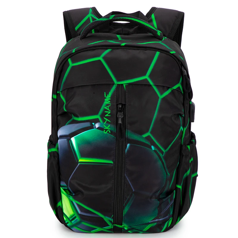 Orthopedic School Bags For Boys 3D Football Backpacks Children USB Charging Multifunctional Bagpack Teenagers Bookbag Mochilas