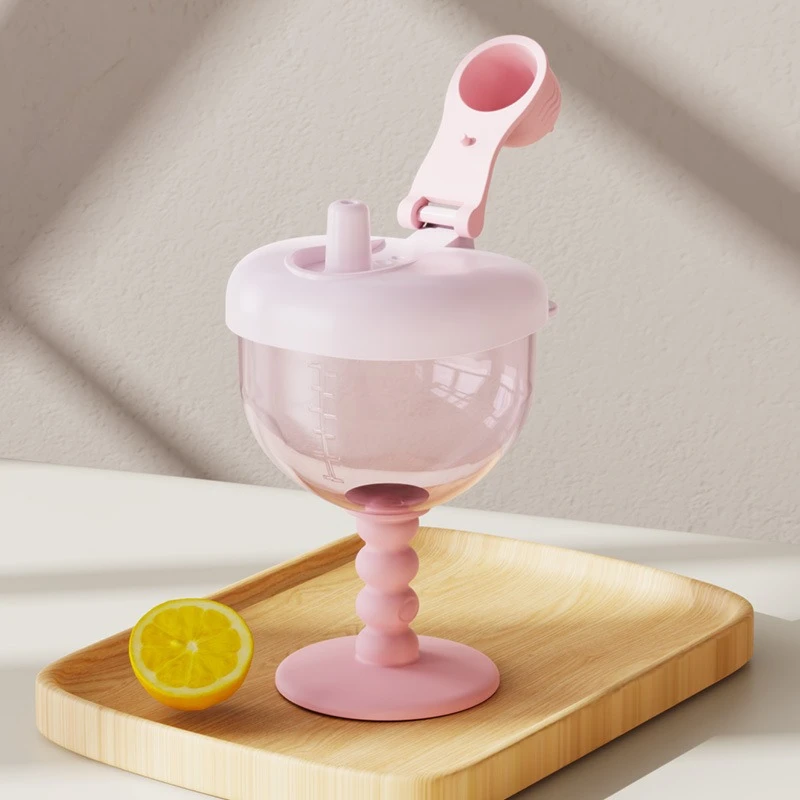 Baby-Kelchbecher mit Deckel, niedliches Weinglas-Design, Reise-Trinkbecher für Kleinkinder, 180/150 ml, auslaufsicherer Getränkebecher, Milchflasche, Kindergeschenk – Detail 4