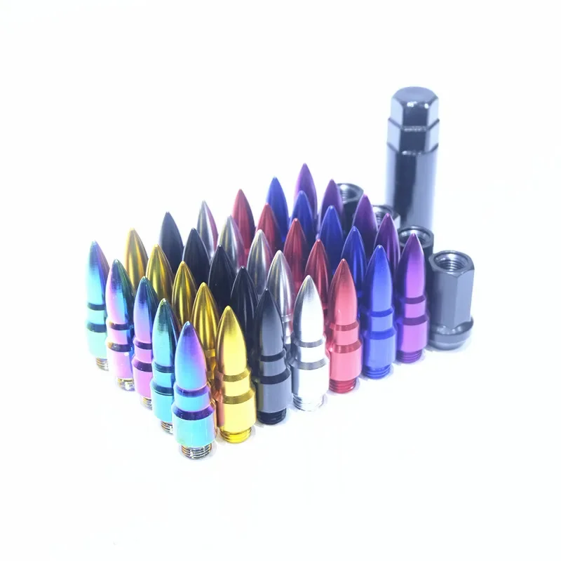 automobile lightweight forging 6065 aluminum color cone head iron nut two in one hub refitting rivet nut