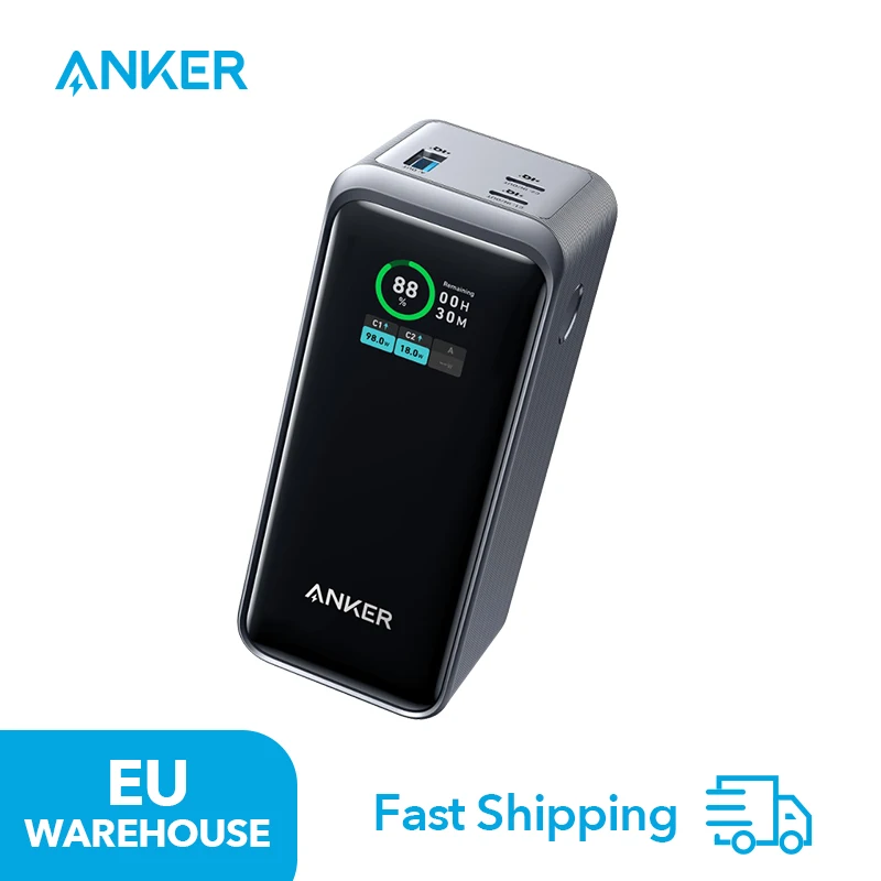 Anker Prime Power Bank, 20,000mAh 200W Portable Laptop Charger for Travel, TSA-Approved, Smart Digital Display