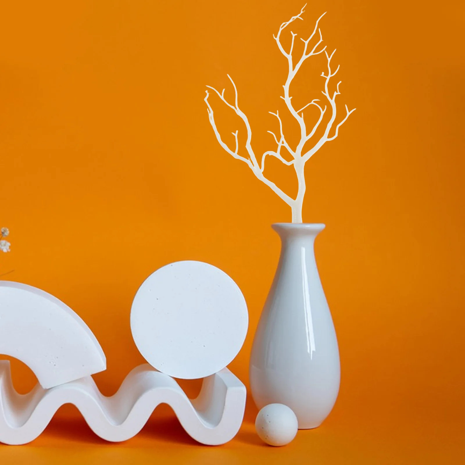 

4Pcs Emulation Branches Realistic Artificial Plastic Stems for Vase Filling DIY Headband Craft Home Table Decor Decoration