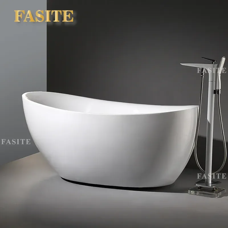 For Modern Small Apartment Hotel Homestay Thin Edge Matte Artificial Stone Bathtub Independent Integrated Household Furniture