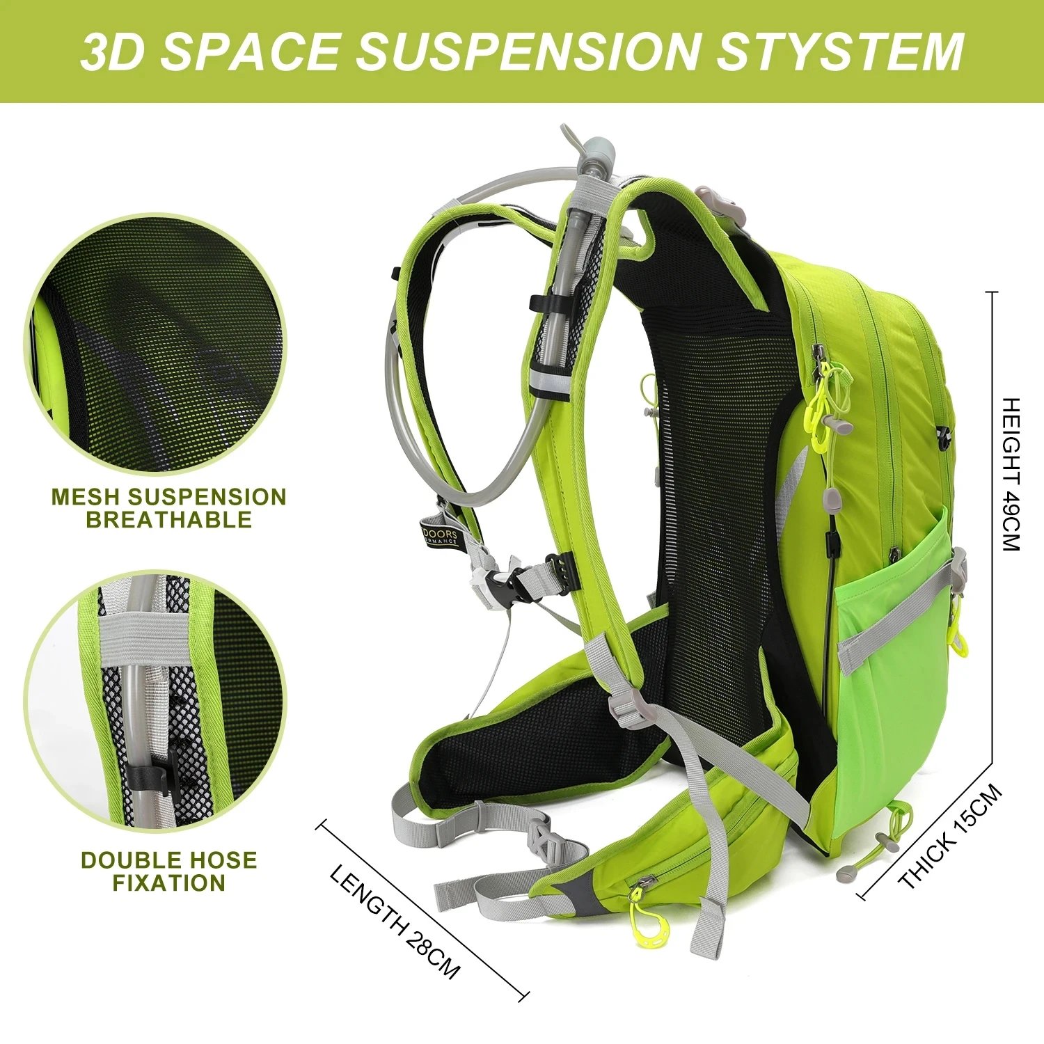 Bergsteiger-Wanderrucksack 20 Liter Herren und Damen Outdoor-Sport Laufrucksack Wasserdichter Camping-Trekking-Rucksack – Detail 4