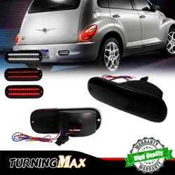 3-in-1 LED Rear Bumper Reflector Lights For 2001-2005 Chrysler PT Cruiser Red Tail/Brake & Rear Fog Lights, White Reverse Lights