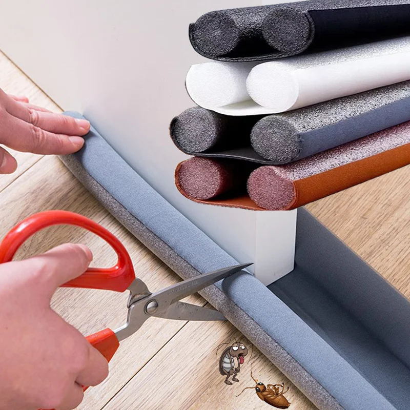 Door Bottom Sealing Strip Under Door Draft Stopper Insulation Bug-proof Windproof Bedroom Door Foam Strips Weather Stripping