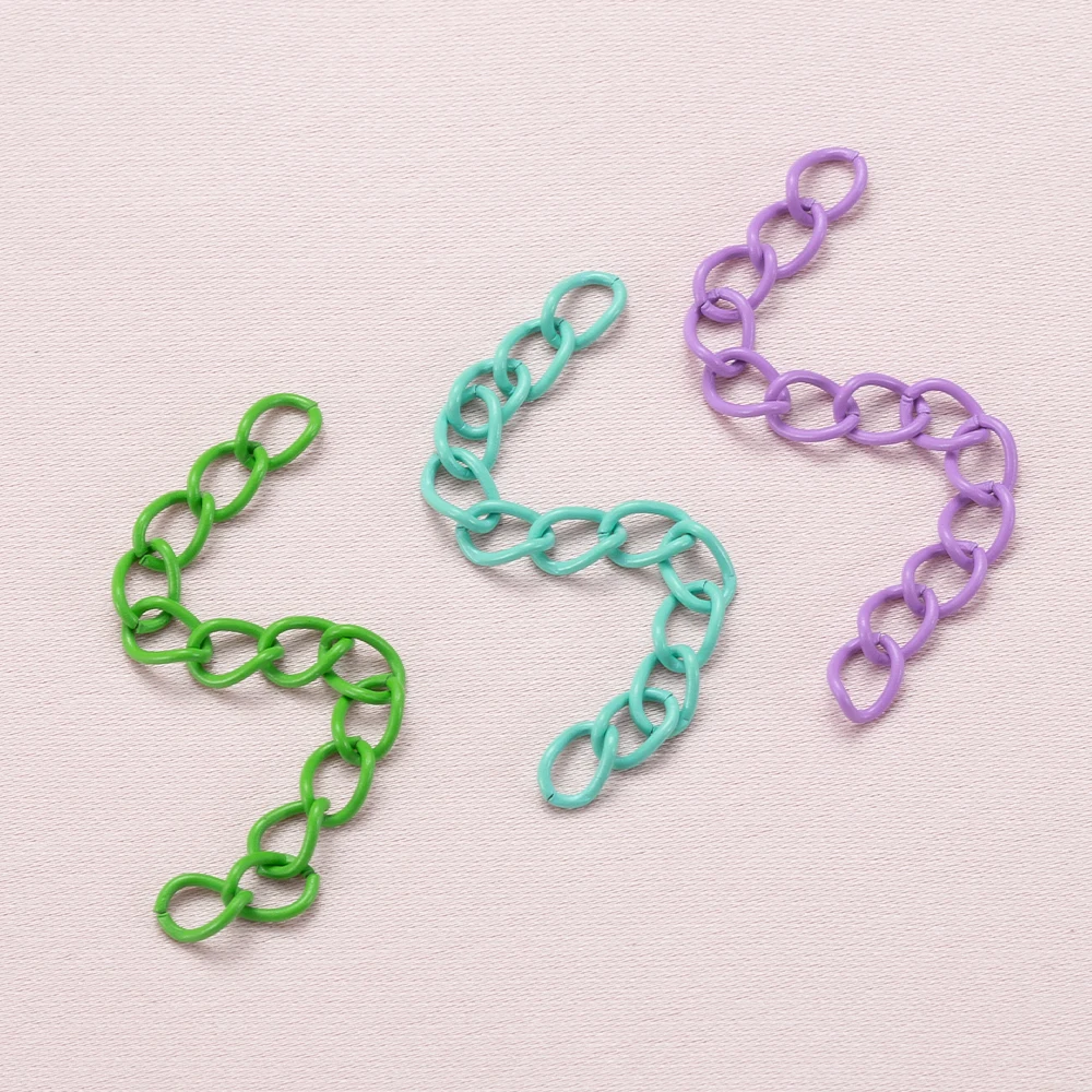 30pcs/lot Colourful Necklace 5.1cm Extension Chain Bulk Bracelet Extended Chain Tail Extender For DIY Jewelry Making Supplie