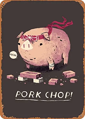  Pork chop! Vintage Look Metal Sign Art Prints Retro Gift 8x12 Inch