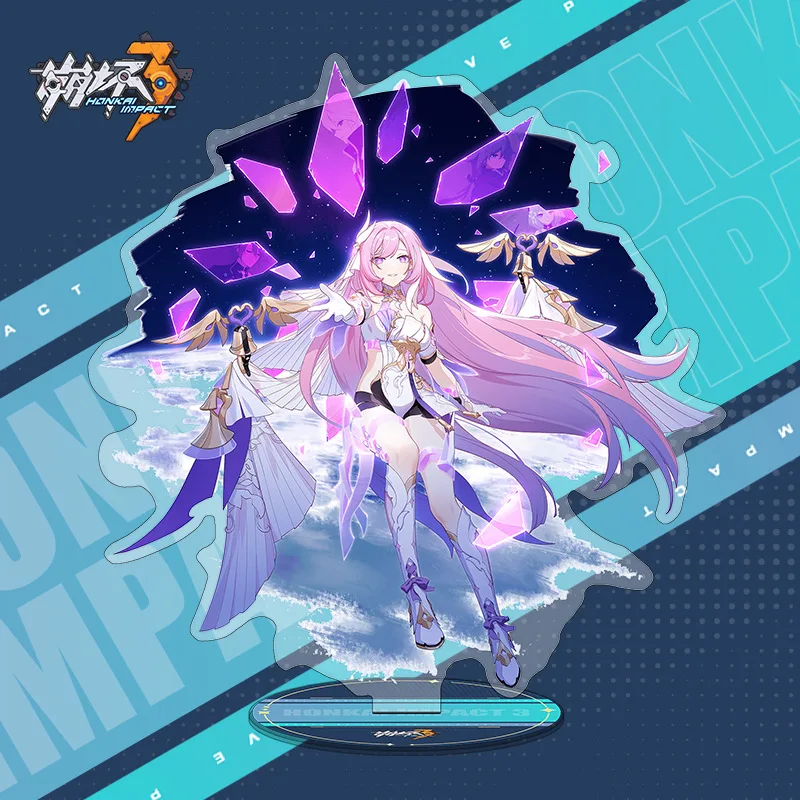 แท่นวางรูปอะคริลิคเกม honkai impact 3สำหรับ N-EX สีเงินลายคอสเพลย์ HD รูปปั้น bronya zaychik