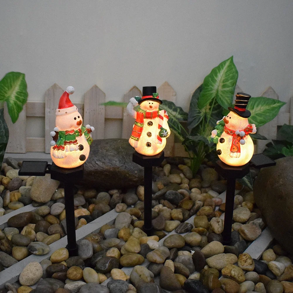 Solar Snowman Light Outdoor LED Stake Lamp for Christmas Holiday Decoration Yard Patio Porch Lawn Winter Display