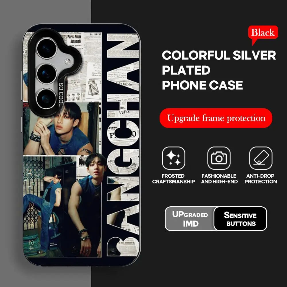 حافظة هاتف IMD حافظة ملونة فضية لهاتف سامسونج جالاكسي S25 S24 S23 S22 S21S20 Plus مغني كوري فائق B-bang-chanS
