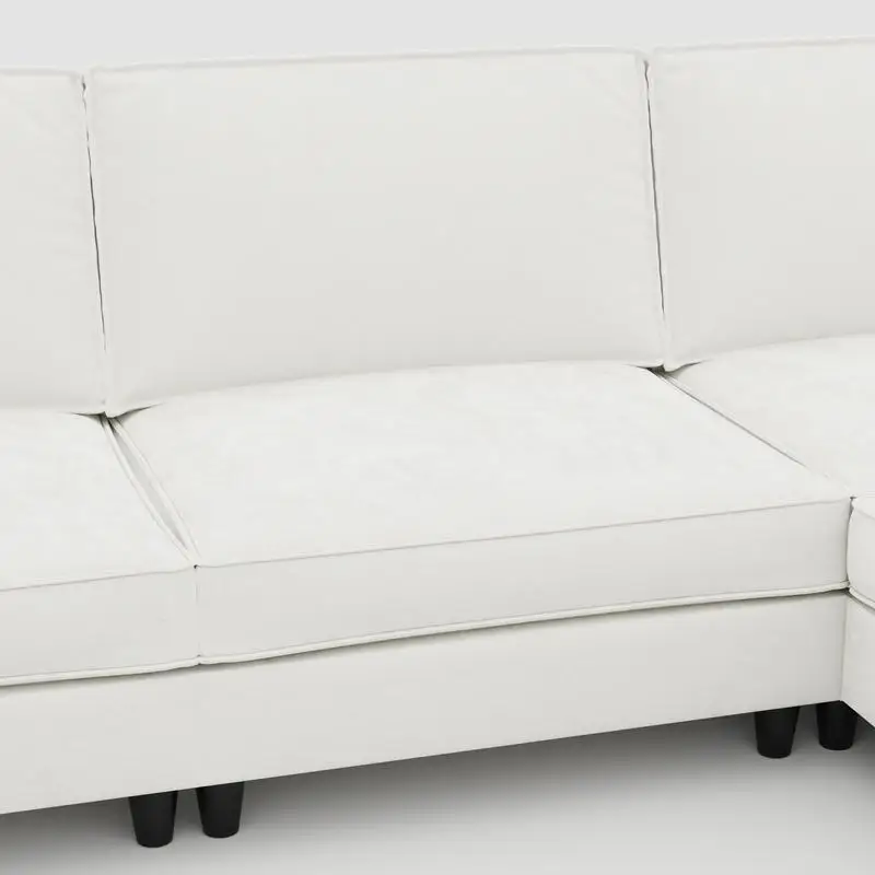 أريكة كبيرة على شكل حرف U مكونة من 6 مقاعد مع مسند متحرك وجيوب للذراع، جلوس من القماش الحديث لغرفة المعيشة والشقة، #5