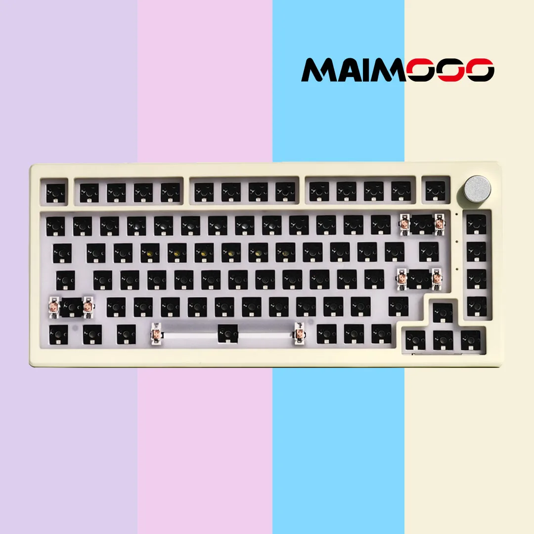 MAIMOOO Diy Keyboard Kit 75% Layout Gasket Structure Macaron Color 82Key Bluetooth 2.4G Wired Hotswap 3 Mode Mechanical Keyboard