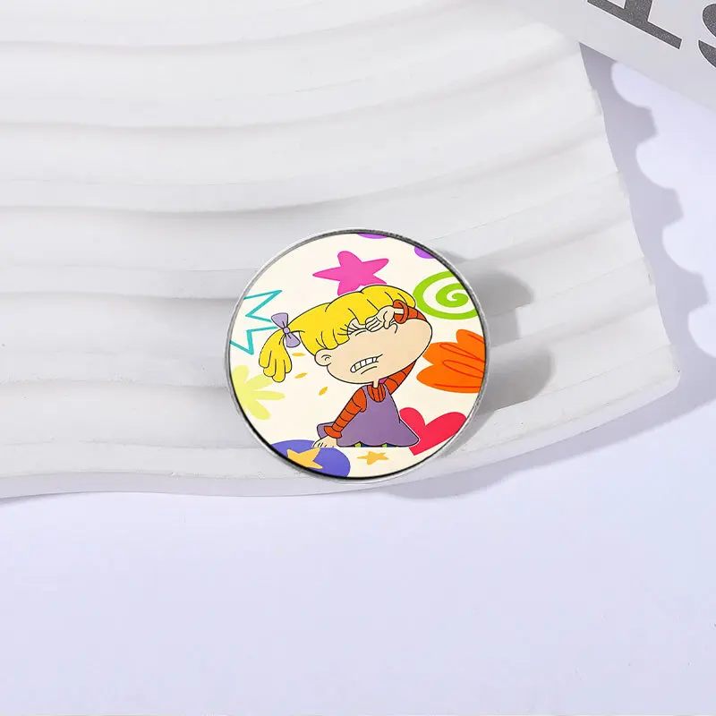 Character Brooches Cartoon Purple Dresses Girl Metal Badges Small Gifts Wholesale Hat Pins for Clothes Cap Pin Brooch Lapel Bag