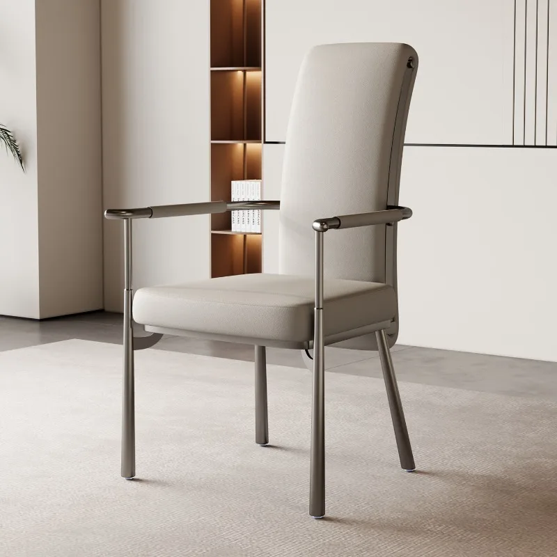 Italian minimalist home armchair, leather back chair, tea chair negotiation