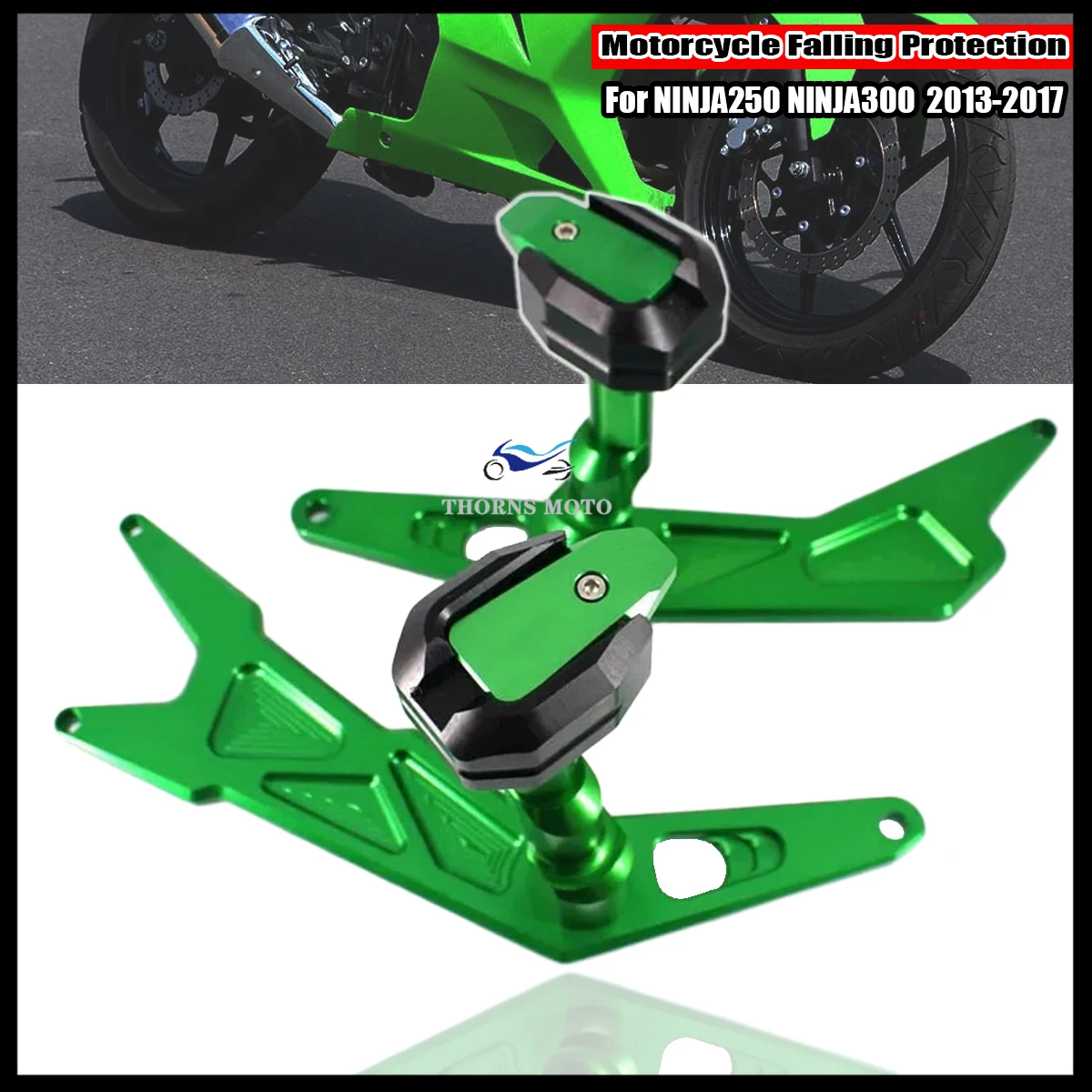 

For NINJA250 NINJA300 NINJA 250 300 2013-2017 2016 Motorcycle Falling Protection Frame Slider Fairing Guard Crash Pad Protector