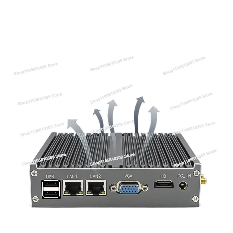 Micro Industrial Computer Dual Network Port All Aluminum Fanless, Industrial Small Computer Supports 4G Module