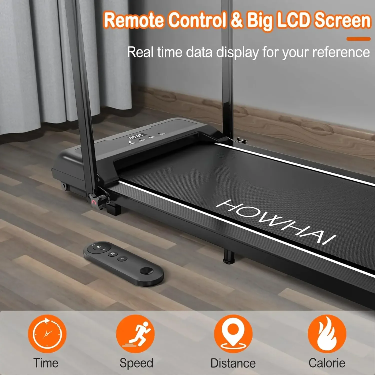 

-Walking Pad Treadmill, Under Desk Treadmill Foldable 2 In 1, 6.2 MPH Running Treadmill With Remote Control And LED Display