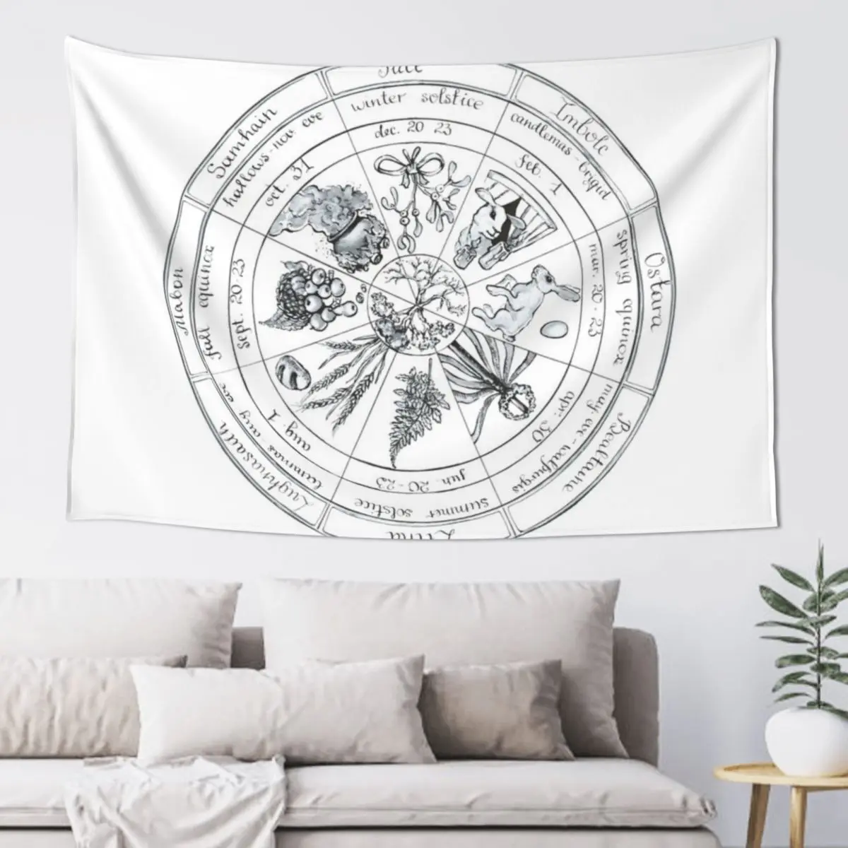 

The Wheel of the Year - seasons' wheel Tapestry Wall Decor Hanging On The Wall Tapestry