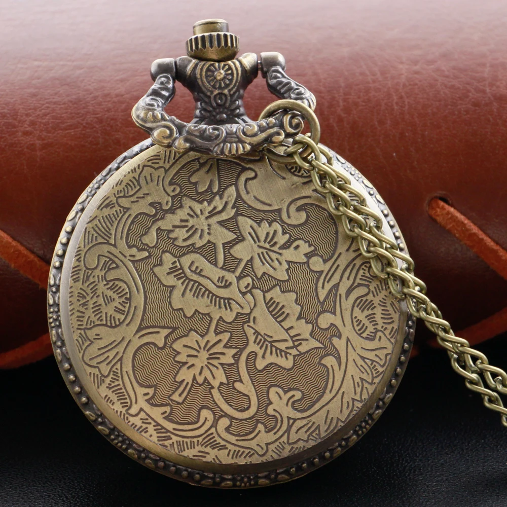 Mythology and Legend Series Flaming Monster Steam Punk Digital Bronze Quartz Pocket Watch Necklace Pendant Clock Series Gift