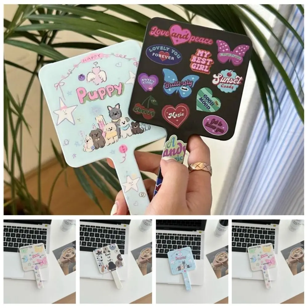 Cartoon Vanity Mirror Durable Multifunction Cute Makeup Mirror Pattern Printing Waterproof Compact Mirror Travel