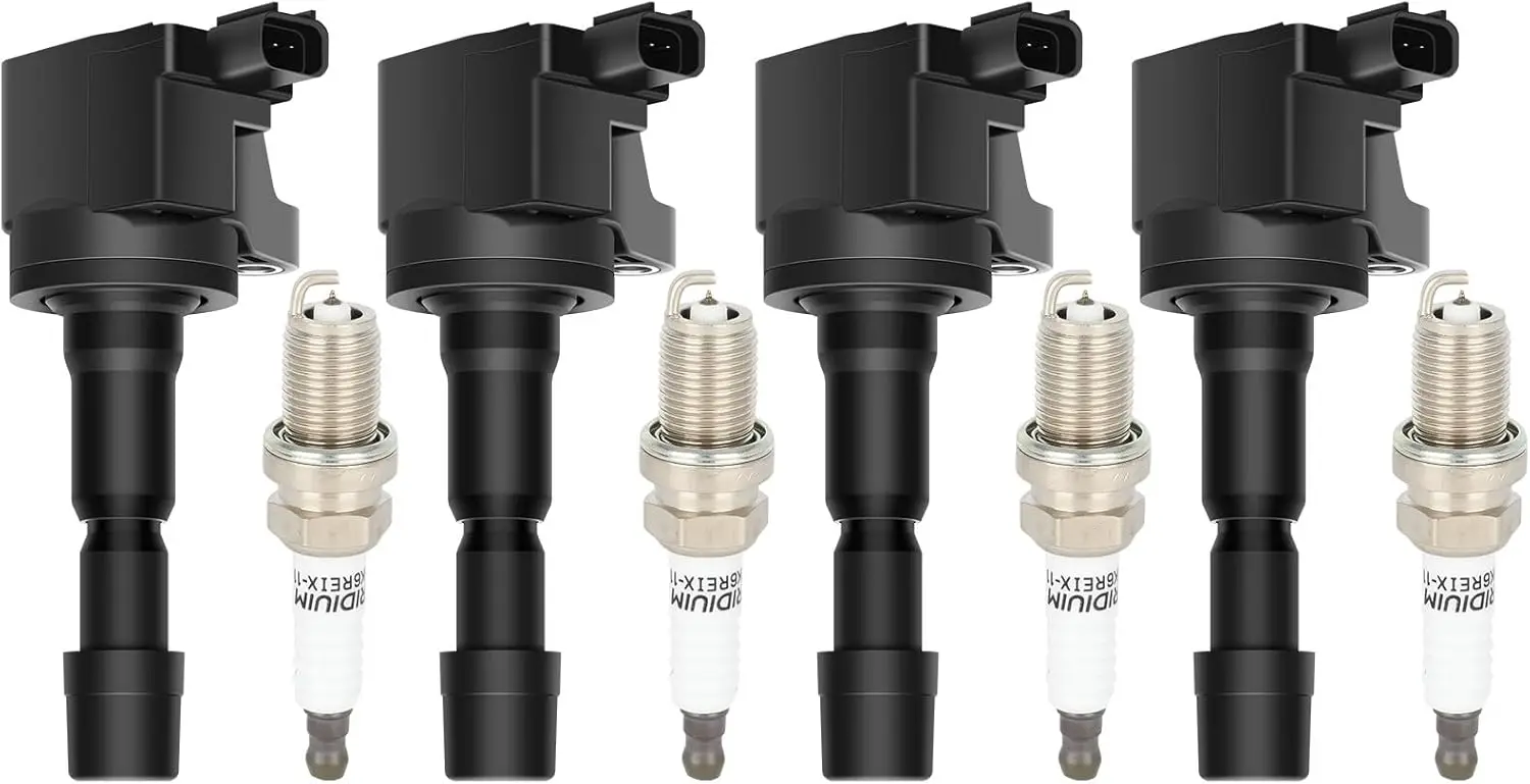 

4 Ignition Coils with 4 Iridium Spark Plugs for Honda Fit 2009-2013 1.5L, Compatible with UF626 E1126