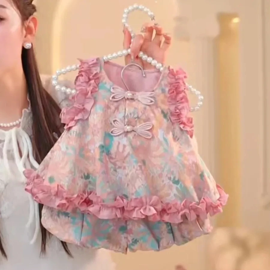 1-8Years Toddler Baby Summer Clothing Sets Infant Floral Tank Tops and Shorts Kids 2 Pieces Outfits 2 3 4 5 6 7