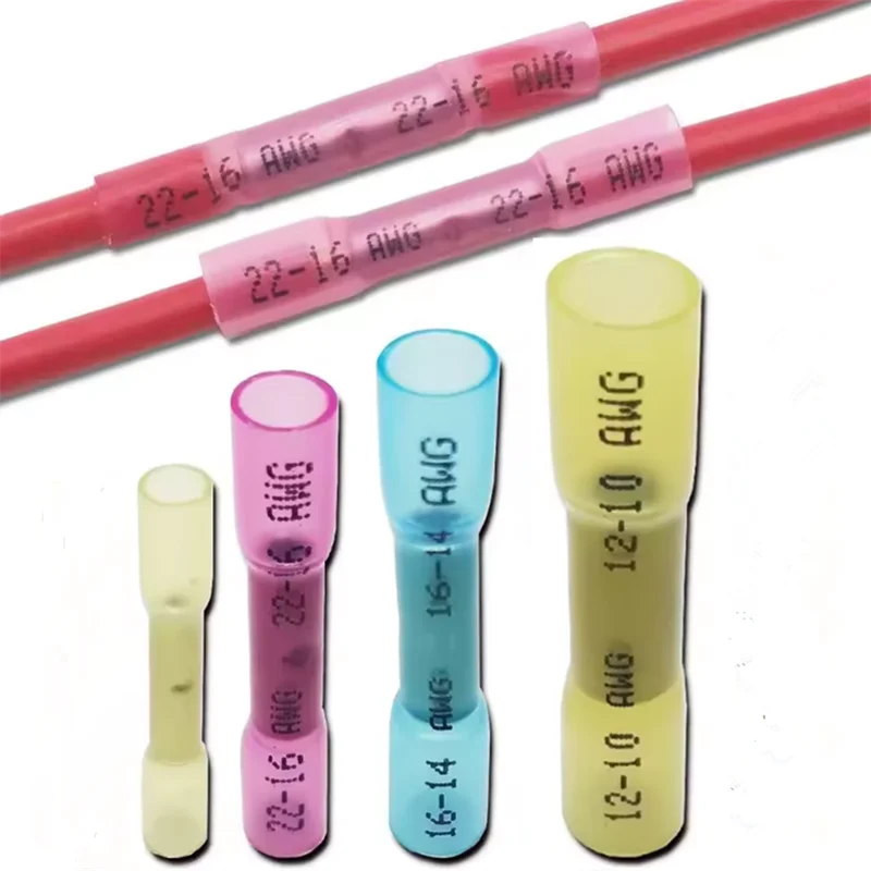 20-200PCS Heat Shrink Butt Wire Connectors Waterproof Insulated Automobile Wire Cable Crimp Terminals AWG 26-10 0.3-6.0mm²