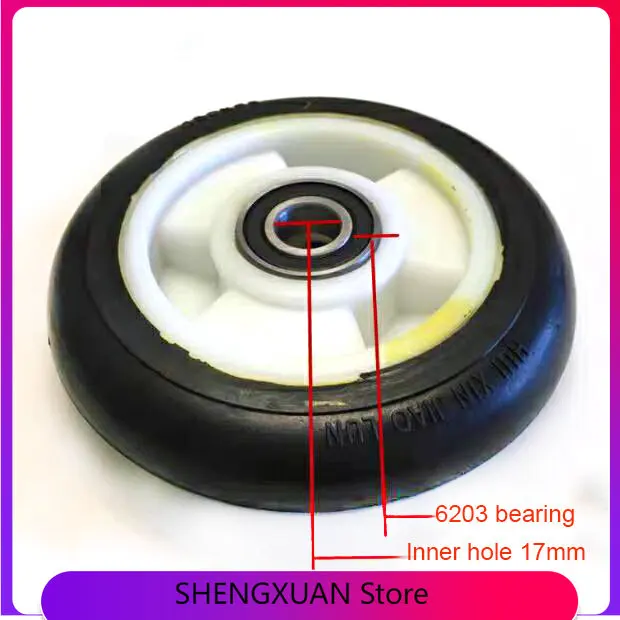 High Quality 6-inch Solid Rubber Wheel 150 Mm Mute  for Small Trailer Medical   Tire Accessories