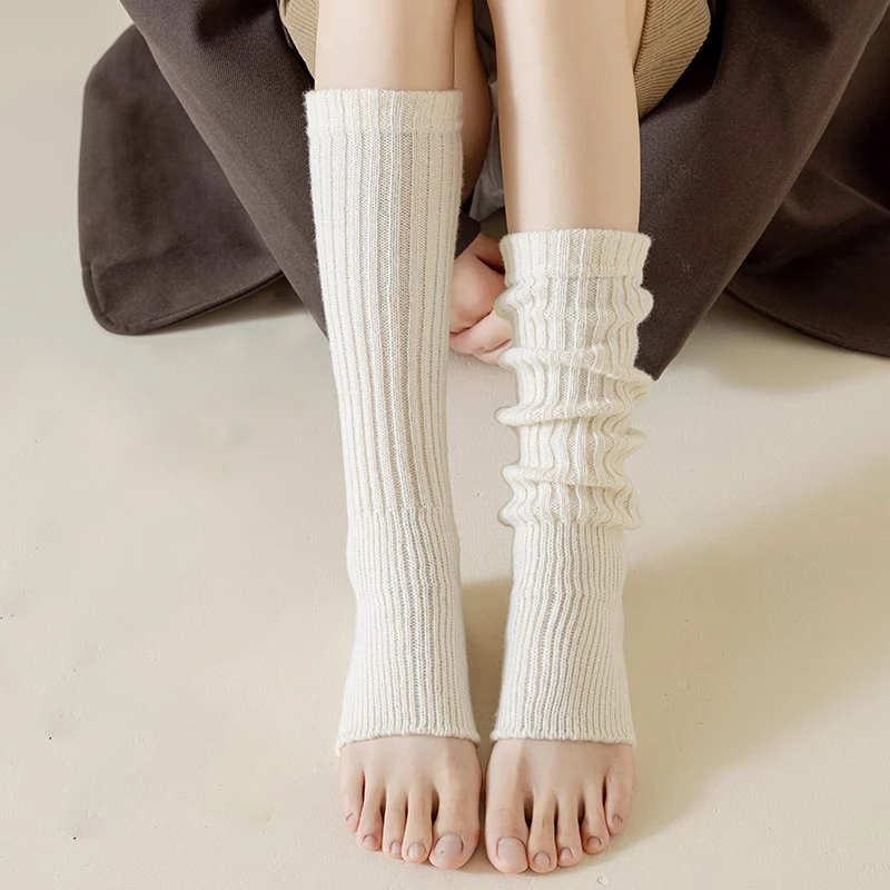 Lolita Leg Warmers Women Long Socks Winter Knitted Foot Cover Arm Warmer Y2k White Crochet Socks Boot Cuffs Stockings