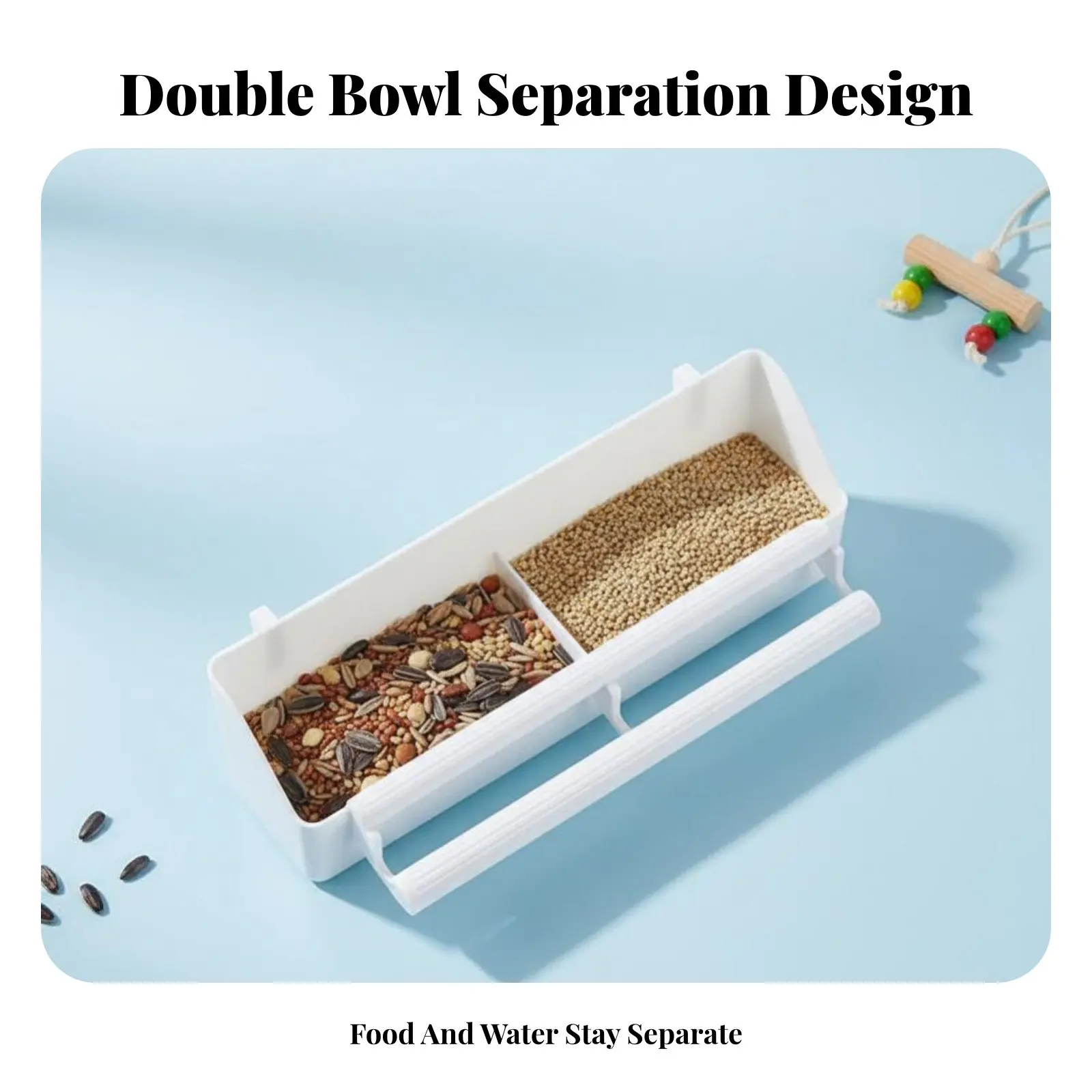 Two-Compartmentcompartment Nourishmenting Box Hanging Type Avian Nourishmenting Box Easy Installation Unified-Piece Design