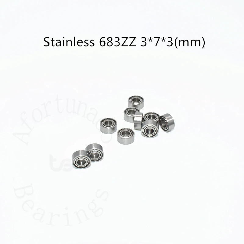 Stainless steel bearings S683ZZ 683ZZ 10 Pieces 3*7*3(mm) antirust metal sealed Mechanical equipment parts