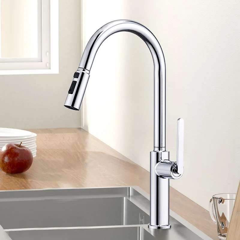 

Pull-out type, kitchen, faucet, hot and cold, water outlet, rotatable, with scraping, sink, washing vegetables, washing dishes