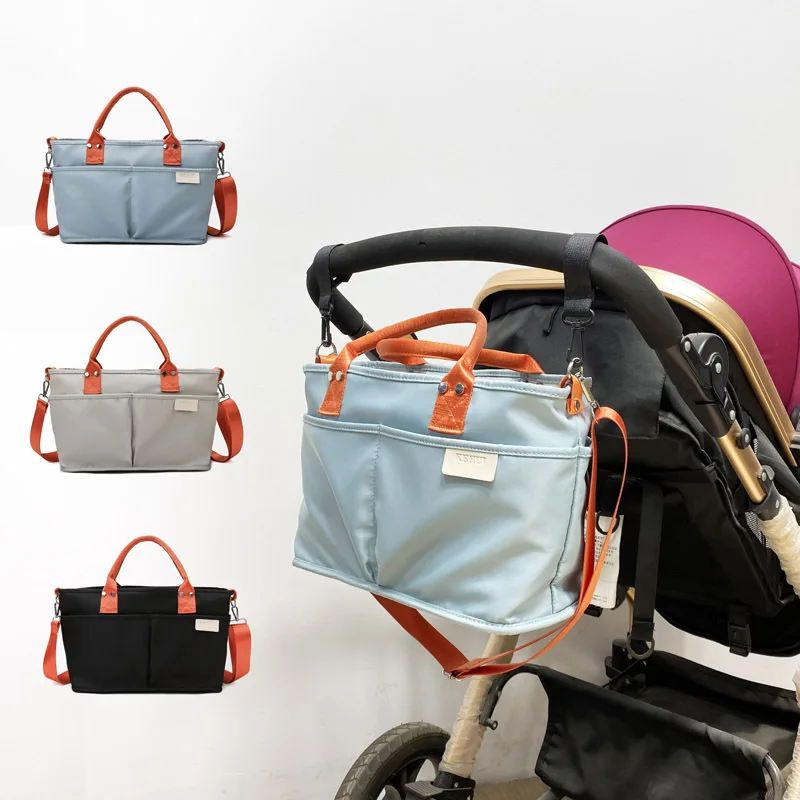 Mommy Bag Canvas Mother and Baby Bag Multi-functional Stroller Trailer Handbag Shoulder Messenger Bag