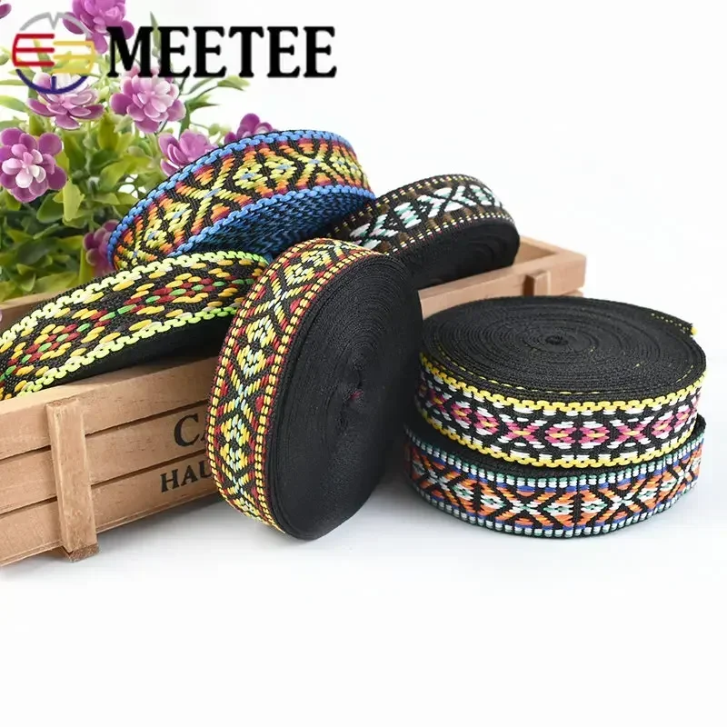 10M 20mm Polyester Jacquard Singels Riem Kant Linten Decoratieve Singels Tapes Tassen DIY Bias Binding Kleding Accessoires