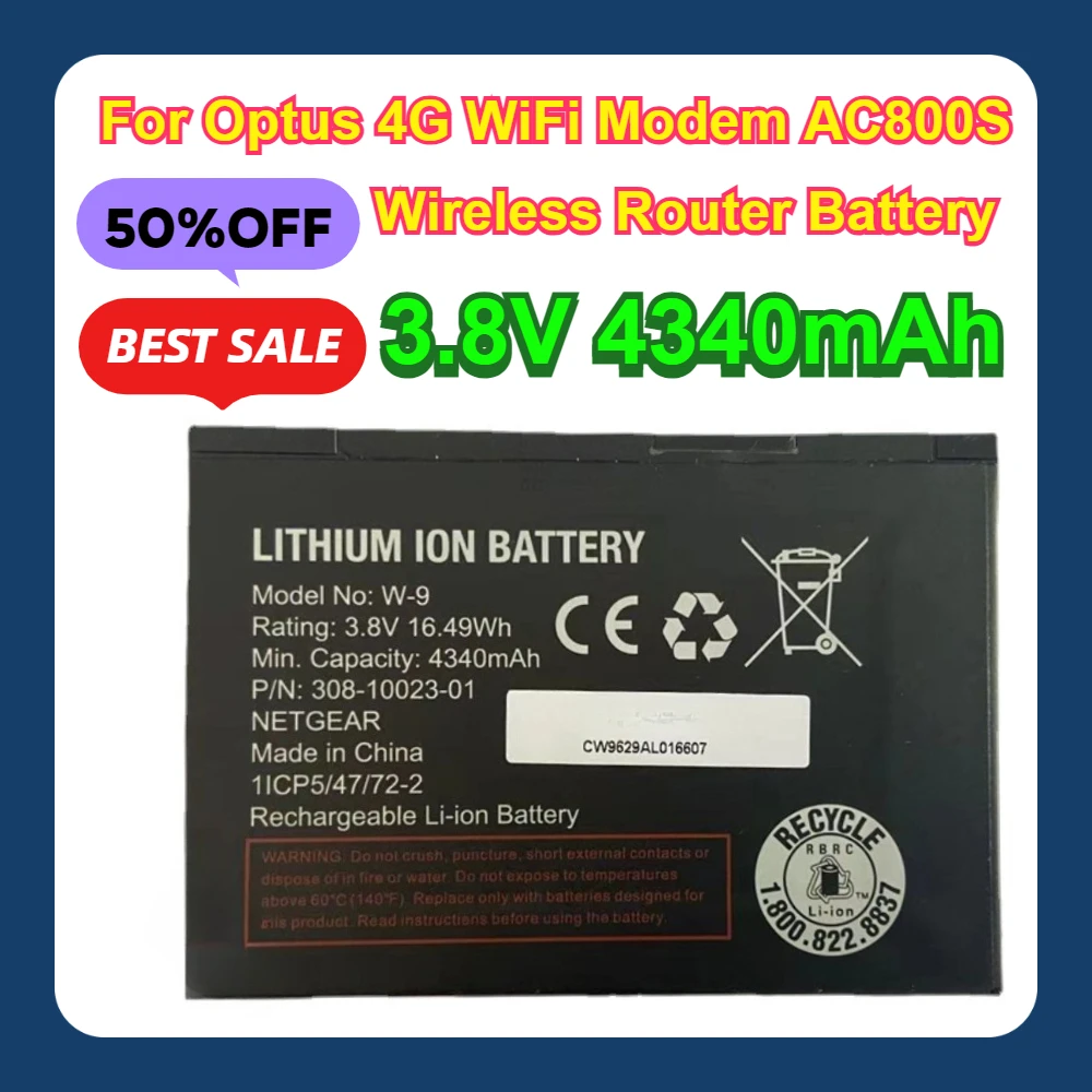 

4340mAh For Optus 4G WiFi Modem AC800S Wireless Router Battery