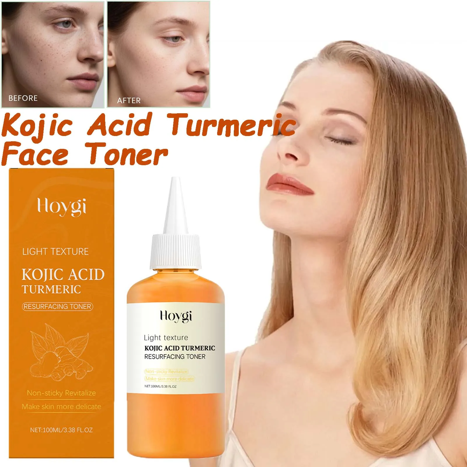 Brightening Kojic Acid Turmeric Toner Soothing Hydrating Pore Minimizing Oil Control Reduce Dullness Refreshing Facial Skin Care