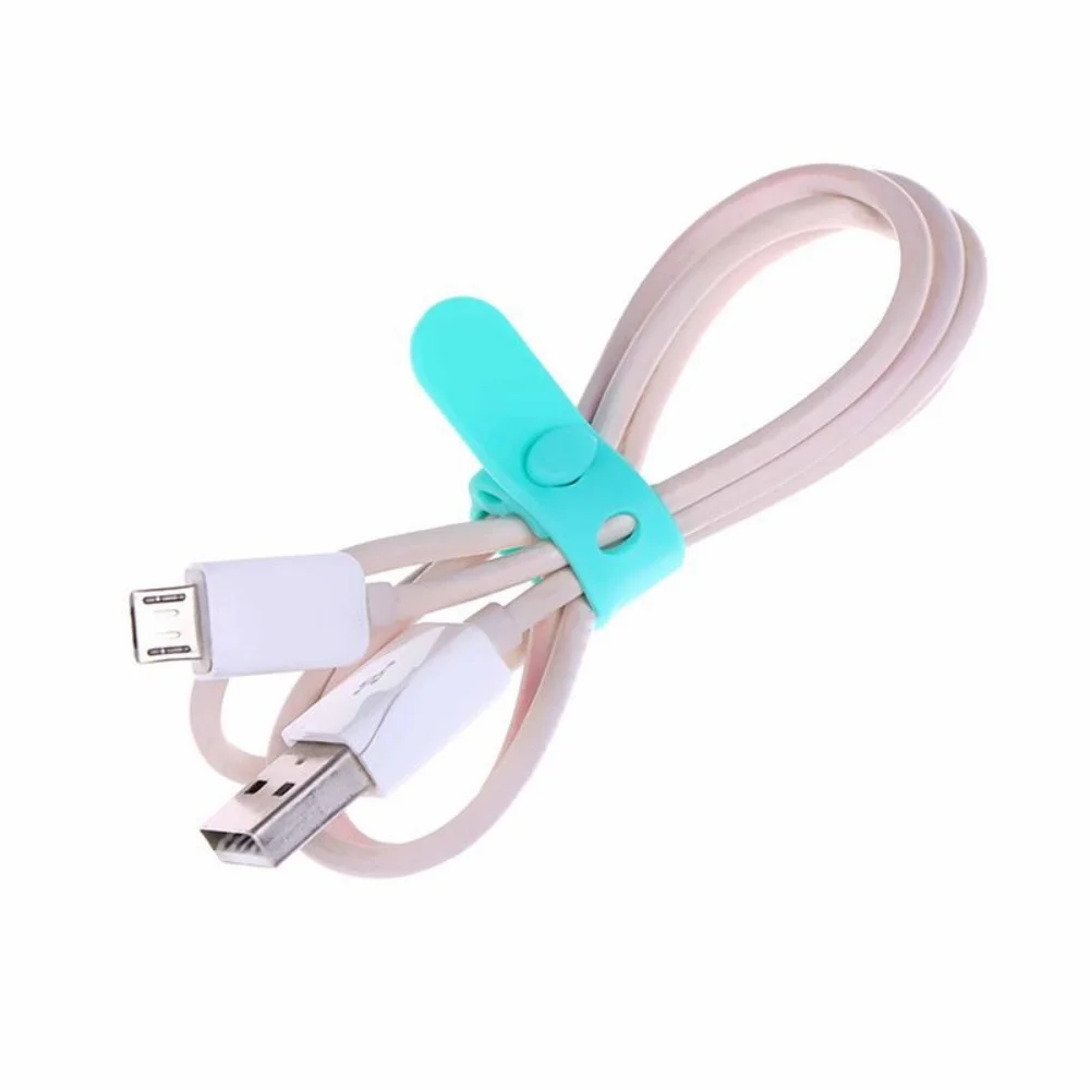 5pcs Cable Organizer Ties Clip Charger Cord Management Silicone Wire Manager Mouse Earphone Holder Data Line Winder Straps
