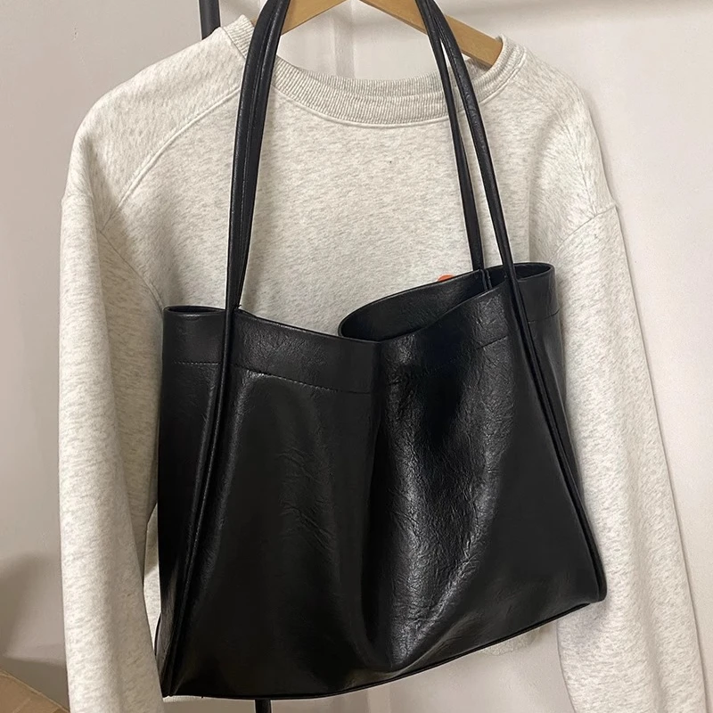 

Женские сумки на плечо из искусственной кожи в стиле ретро, высококачественные женские сумки большой вместимости, осенне-зимняя дорожная сумка-тоут с кошельком на молнии