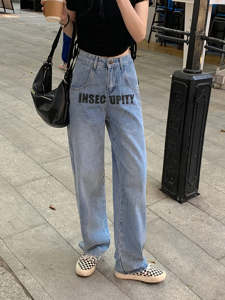 

Джинсы прямого кроя с высокой талией, повседневные широкие брюки, облегающие джинсы из денима, летняя коллекция, китайский производитель