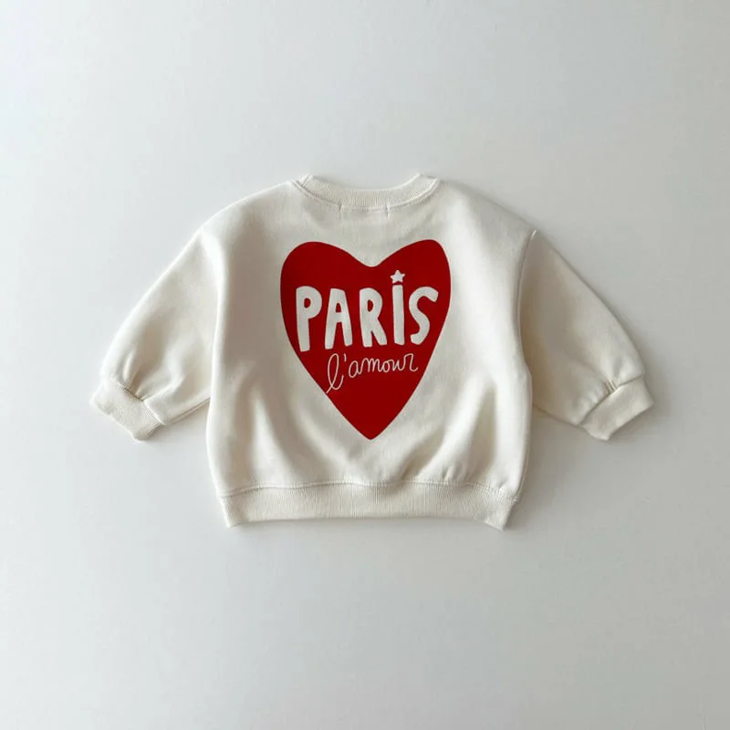 2024 Autumn New Children Heart Sweatshirt Baby Long Sleeve Tops Boys Girls Loose Pullover Cotton Infant Casual Sweatshirt