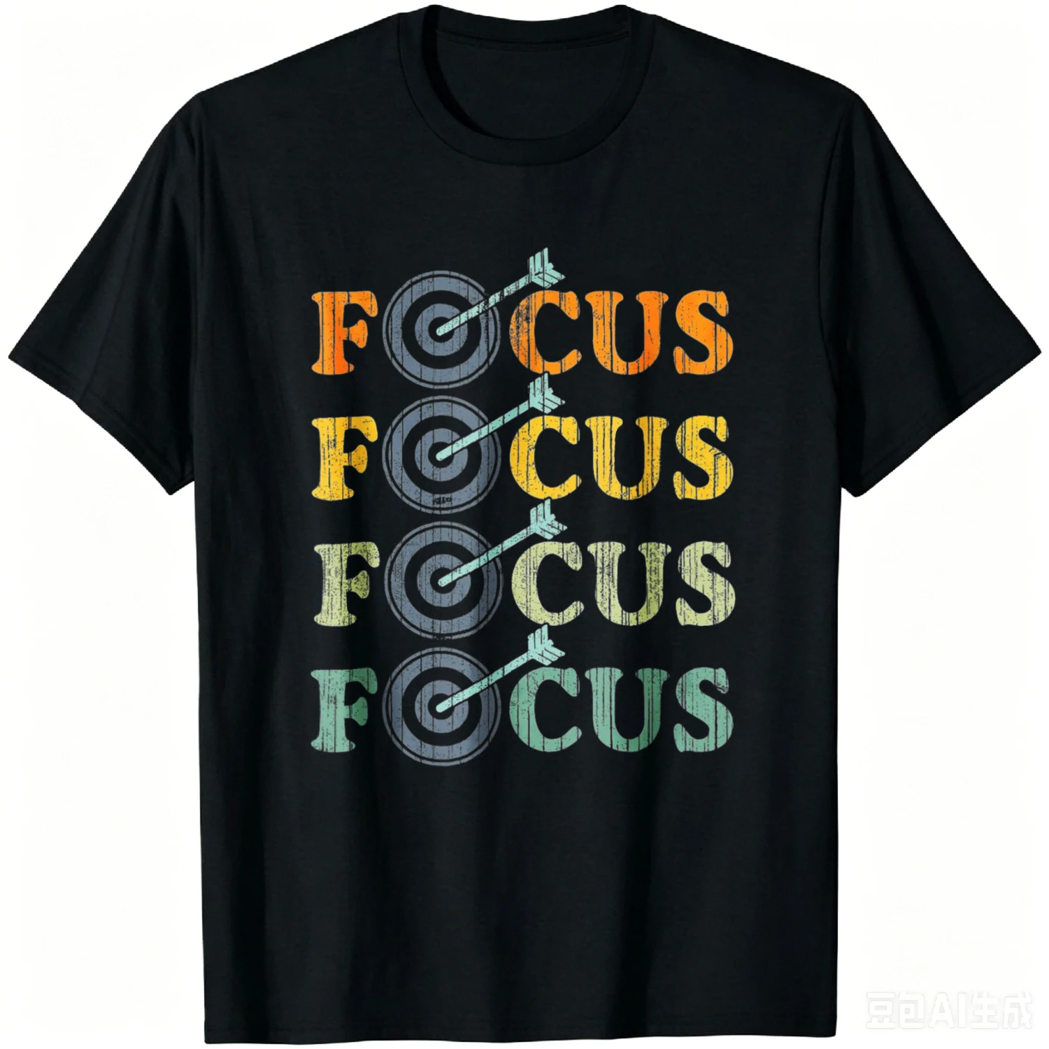 Focus | Target Shooting | Archery Arrow and Bow Archer T-Shirt Unisex Summer Streetwear Tops Graphic T Shirts Ropa Hombre