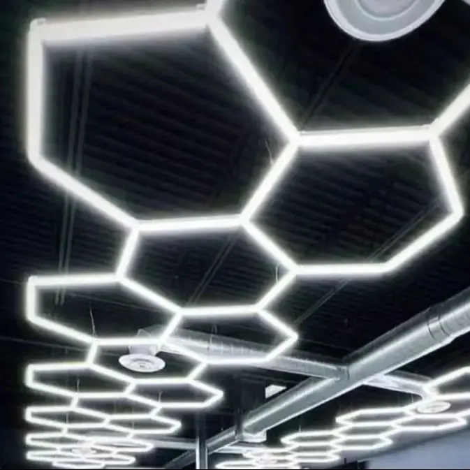 

Индивидуальные 6 шестиугольных светодиодных трубок, сотовый шестигранник, гаражное освещение для авто, мастерская по ремонту кузова, 110 В-240 В