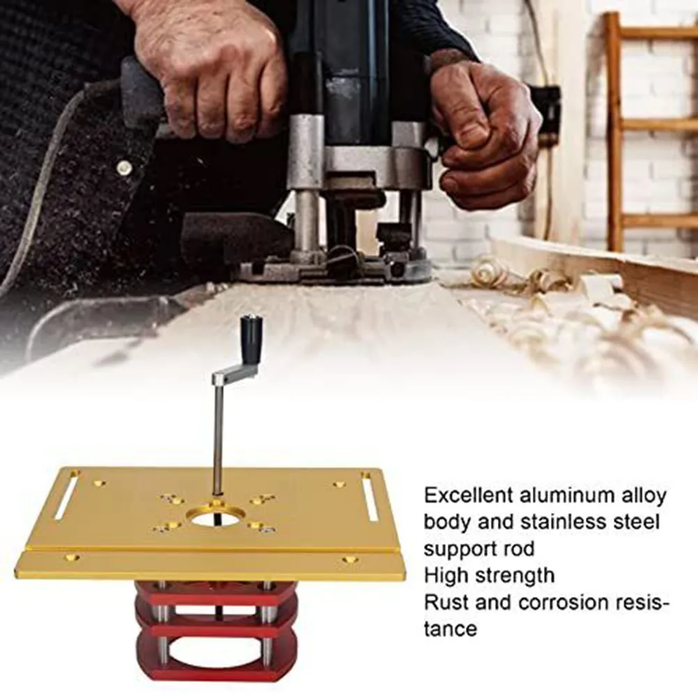 Piastra del Router in lega di alluminio Kit di sollevamento del Router tavolo di sollevamento della macchina per incidere per la lavorazione del legno maniglie fresatura elettrica del legno