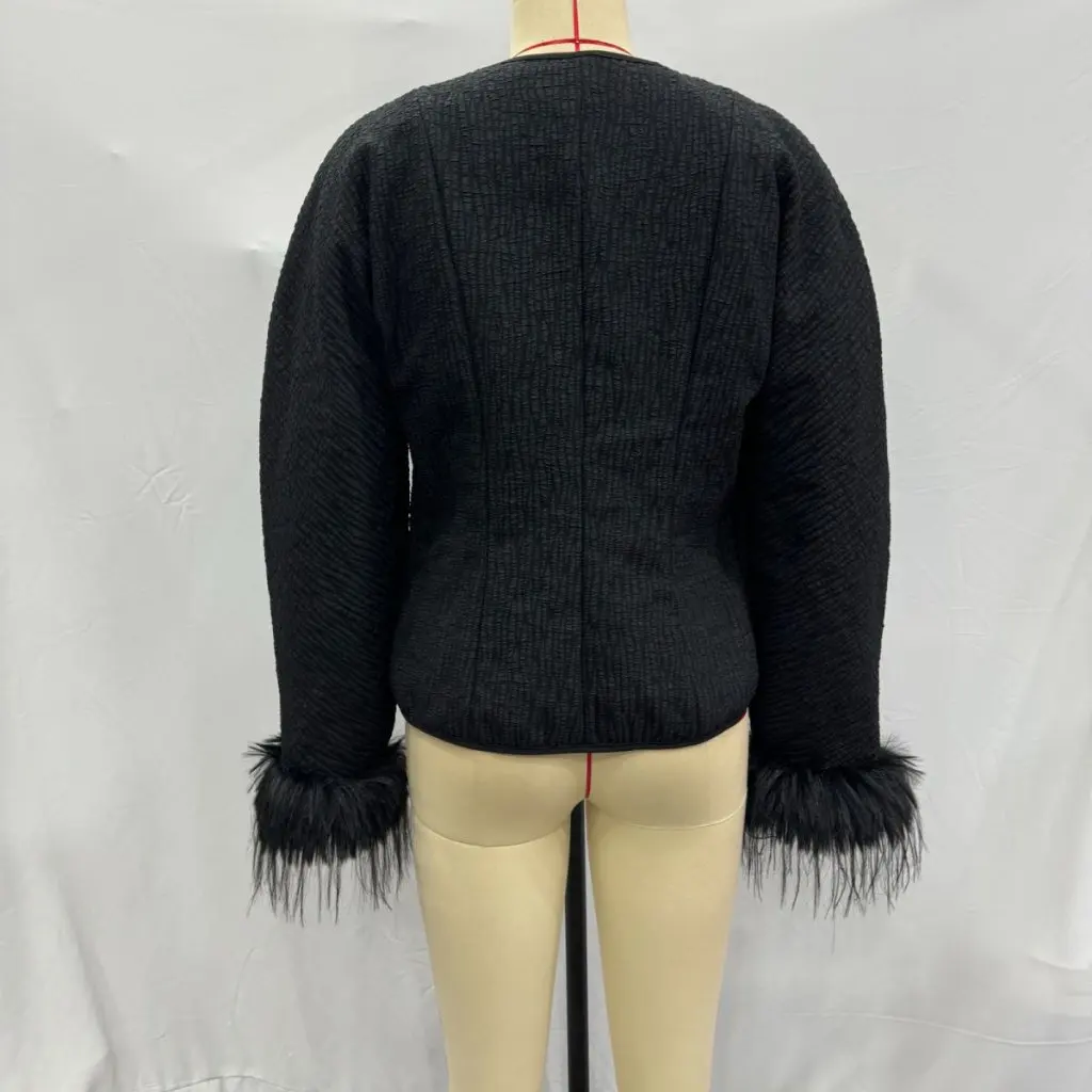 

Women's Furry Stitching Cotton Coat European American Style Independent Station Hot Supply New